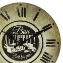 Clayre & Eef Horloge mural Ø 30x3 cm  Vert MDF Rond