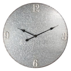 Clayre & Eef Horloge mural Ø 60 cm Gris Métal Rond