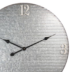 Clayre & Eef Horloge mural Ø 60 cm Gris Métal Rond