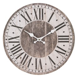 Clayre & Eef Horloge mural Ø 34 cm  Marron Bois Rond