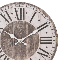 Clayre & Eef Horloge mural Ø 34 cm  Marron Bois Rond