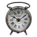 Clayre & Eef Table Clock 9x4x10 cm Brown Metal Round