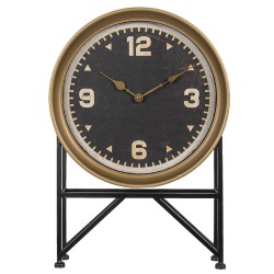 Clayre & Eef Orologio da pavimento 35x8x53 cm Nero Color oro Ferro Vetro