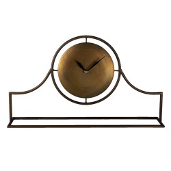 Clayre & Eef Table Clock 58x33 cm Copper colored Iron Glass