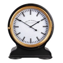 Clayre & Eef Floor Clock 42x52 cm  Black Metal Round