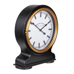 Clayre & Eef Orologio da pavimento 42x52 cm  Nero Metallo Rotondo