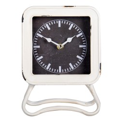 Clayre & Eef Horloge de table 16x22 cm Blanc Métal