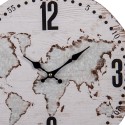 Clayre & Eef Wall Clock Ø 34 cm Beige MDF Round World Map