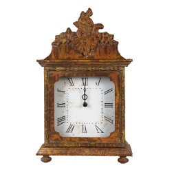 Clayre & Eef Horloge de table 27x12x44 cm Marron Bois Verre Rectangle