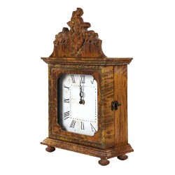 Clayre & Eef Table Clock 27x12x44 cm Brown Wood Glass Rectangle