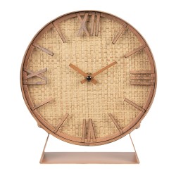 Clayre & Eef Horloge de table 24 cm Marron MDF Fer