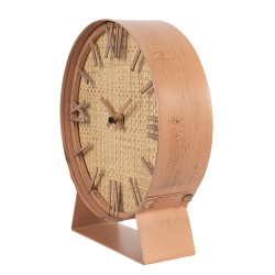 Clayre & Eef Horloge de table 24 cm Marron MDF Fer