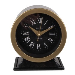 Clayre & Eef Tafelklok  14 cm Zwart Ijzer Glas Big Ben London