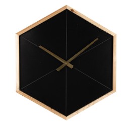 Clayre & Eef Wall Clock 50 cm Black Brown Wood