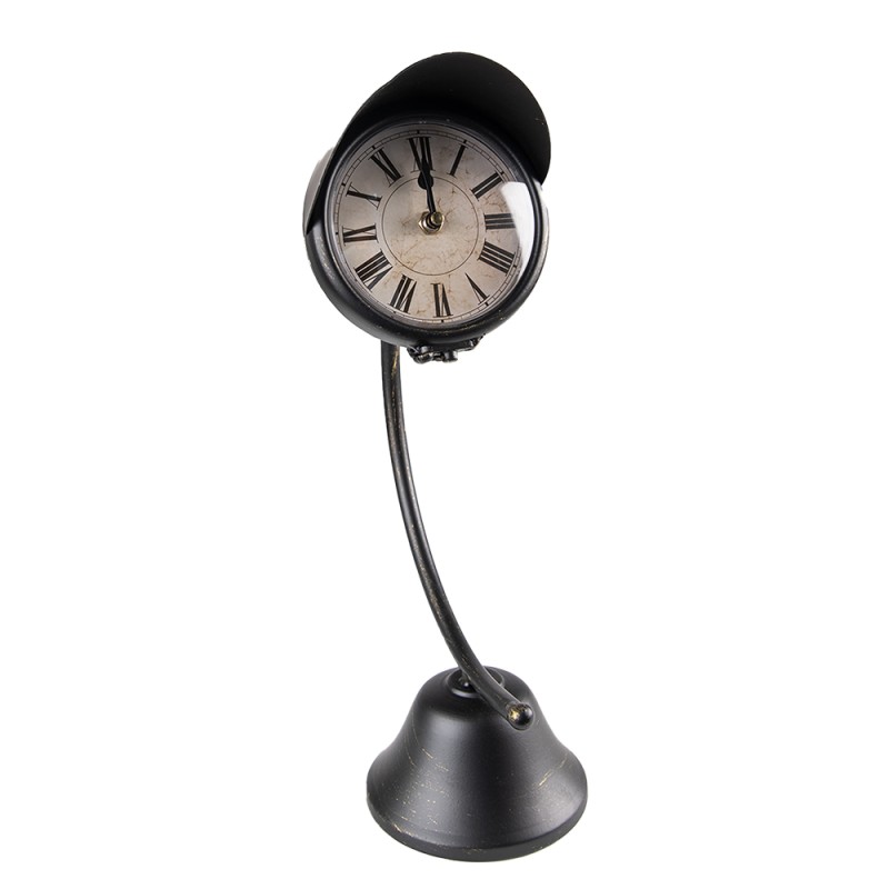 Clayre & Eef Table Clock 12x20x37 cm Black Metal