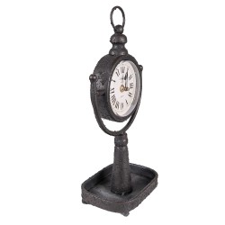 Clayre & Eef Orologio da tavolo 15x11x34 cm Nero Metallo