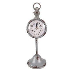 Clayre & Eef Horloge de table 12x12x38 cm Gris Métal