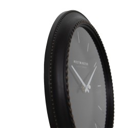 Clayre & Eef Horloge mural Ø 28x5 cm Noir Plastique Verre Westminster clock company