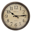 Clayre & Eef Wall Clock Ø 30x4 cm Brown Plastic Glass Westminster Clock Company London