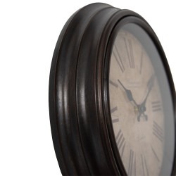 Clayre & Eef Horloge mural Ø 29x5 cm Marron Plastique Verre Westminster Clock Company London