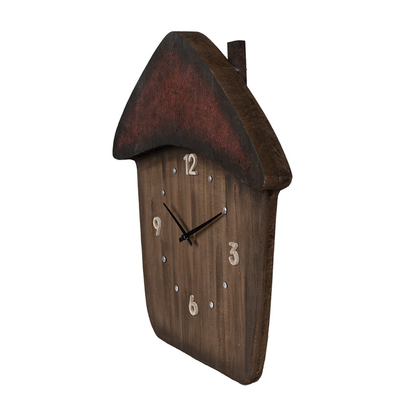 Clayre & Eef Horloge mural 37x4x40 cm Marron Bois