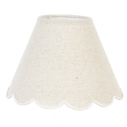 Clayre & Eef Abat-jour Ø 22x16 cm Blanc Coton Rond