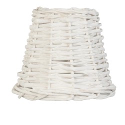 Clayre & Eef Paralume Ø 14x12 cm Bianco Rattan  Rotondo