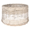 Clayre & Eef Lampenkap  Ø 45x27 cm Bruin Wit Rotan Rond