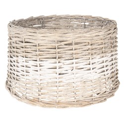 Clayre & Eef Lampenschirm Ø 45x27 cm Braun Weiß Rattan Rund