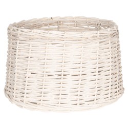 Clayre & Eef Paralume Ø 45x27 cm Bianco Rattan  Rotondo