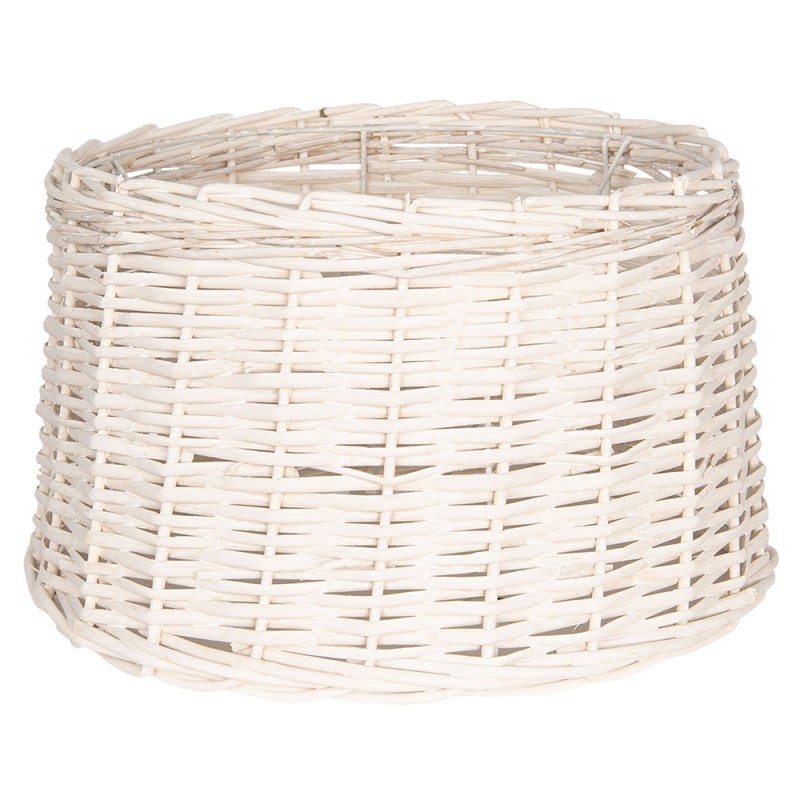 Clayre & Eef Paralume Ø 45x27 cm Bianco Rattan  Rotondo