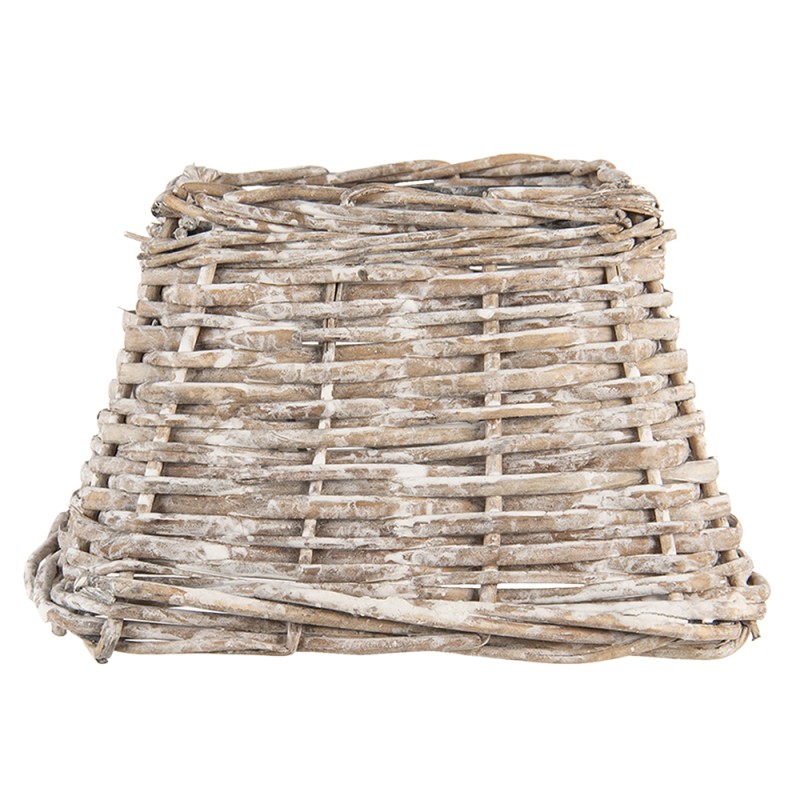 Clayre & Eef Lampenkap  21x21x14 cm Bruin Rotan Vierkant