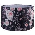 Clayre & Eef Lampshade Ø 45x28 cm Black White Textile Round Flowers