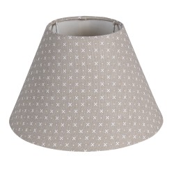 Clayre & Eef Abat-jour Ø 25x16 cm Gris Textile Rond Points