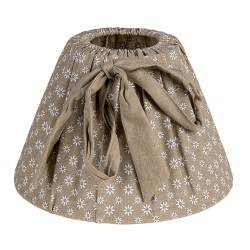 Clayre & Eef Abat-jour Ø 25x16 cm Beige Textile Rectangle Fleurs