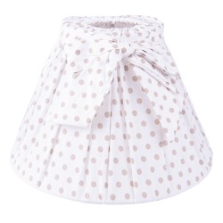 Clayre & Eef Lampshade Ø 22x14 cm White Beige Cotton Dots