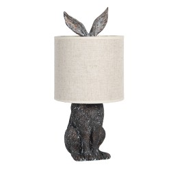 Clayre & Eef Lampe de table Lapin Ø 20x45 cm  Marron Beige Plastique Rond