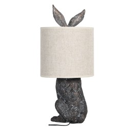 Clayre & Eef Lampe de table Lapin Ø 20x45 cm  Marron Beige Plastique Rond