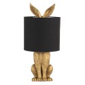 Clayre & Eef Lampe de table Lapin Ø 20x45 cm  Couleur or Noir Plastique