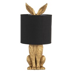 Clayre & Eef Table Lamp Rabbit Ø 20x45 cm  Gold colored Black Plastic