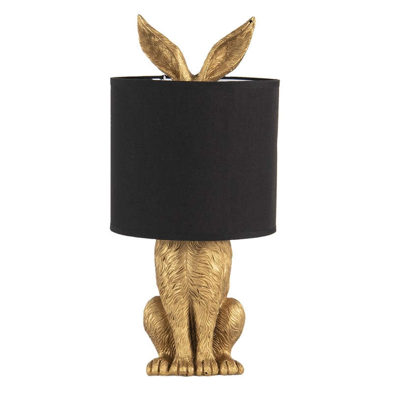 Clayre & Eef Lampe de table Lapin Ø 20x45 cm  Couleur or Noir Plastique