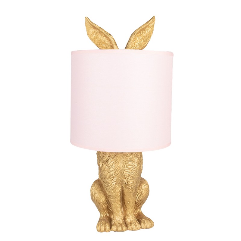 Clayre & Eef Table Lamp Rabbit Ø 20x43 cm Gold colored Plastic