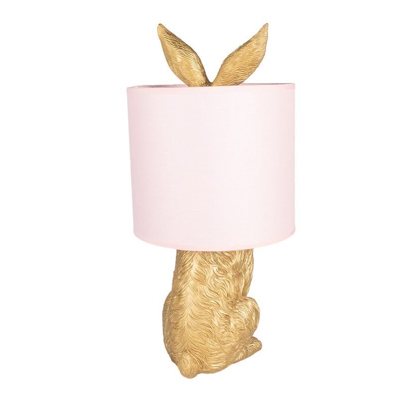 Clayre & Eef Table Lamp Rabbit Ø 20x43 cm Gold colored Plastic