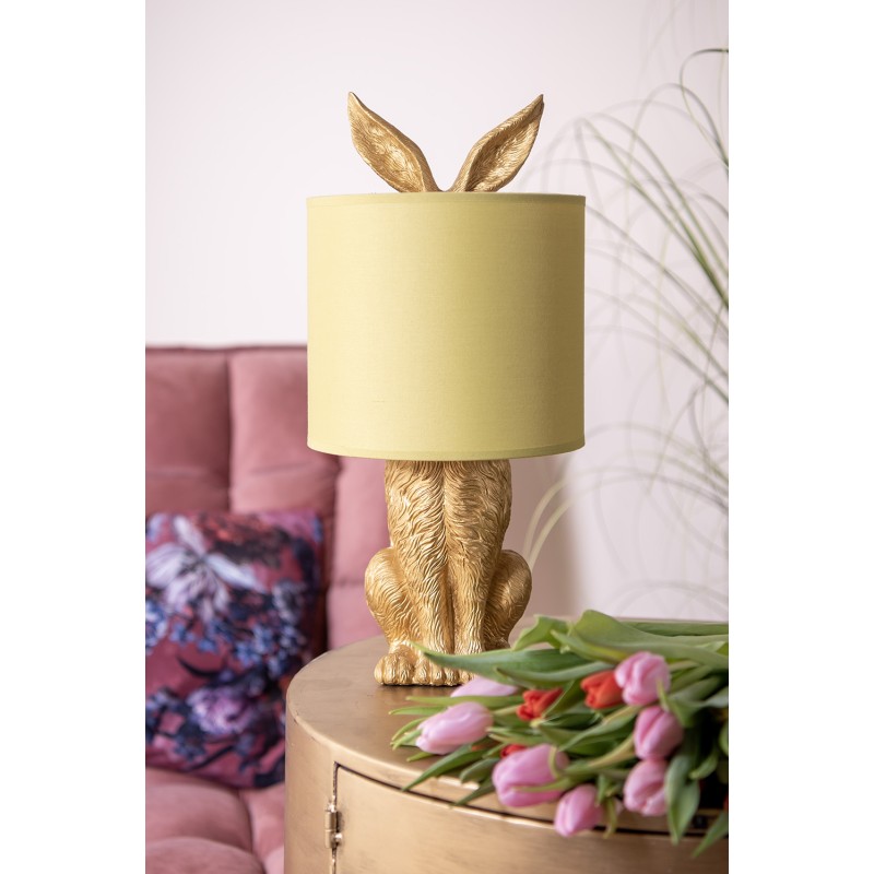 Clayre & Eef Lampe de table Lapin Ø 20x43 cm Couleur or Plastique