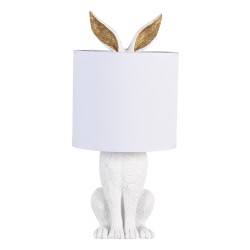 Clayre & Eef Table Lamp Rabbit Ø 20x45 cm  White Plastic