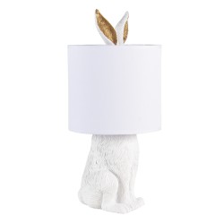 Clayre & Eef Lampe de table Lapin Ø 20x45 cm  Blanc Plastique