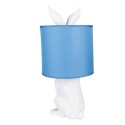 Clayre & Eef Lampada da tavolo Coniglio Ø 20x43 cm Bianco Blu  Plastica