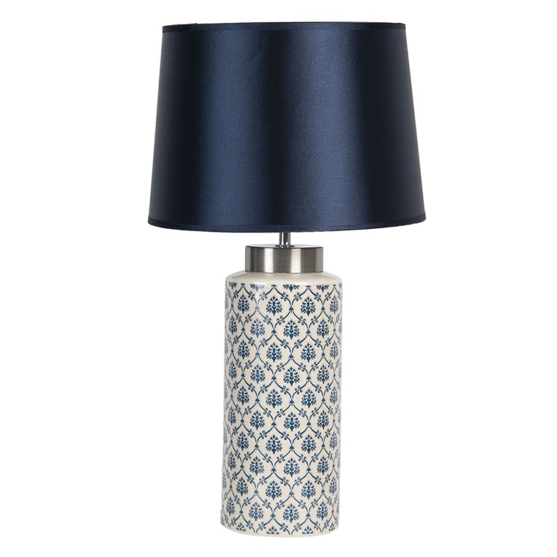 Clayre & Eef Table Lamp Ø 28x51 cm E27/max 1x60W Blue Ceramic Round