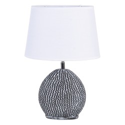 Clayre & Eef Lampe de table 26x19x38 cm  Blanc Gris Plastique Ovale