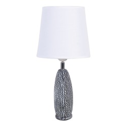 Clayre & Eef Lampada da tavolo 26x19x38 cm  Bianco Grigio  Plastica Ovale